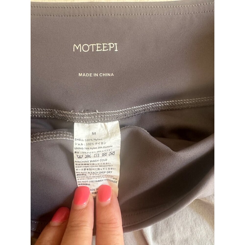 Moteepi Medium Sport Gray & Charcoal Athletic Running Shorts Yoga - Picture 2 of 11